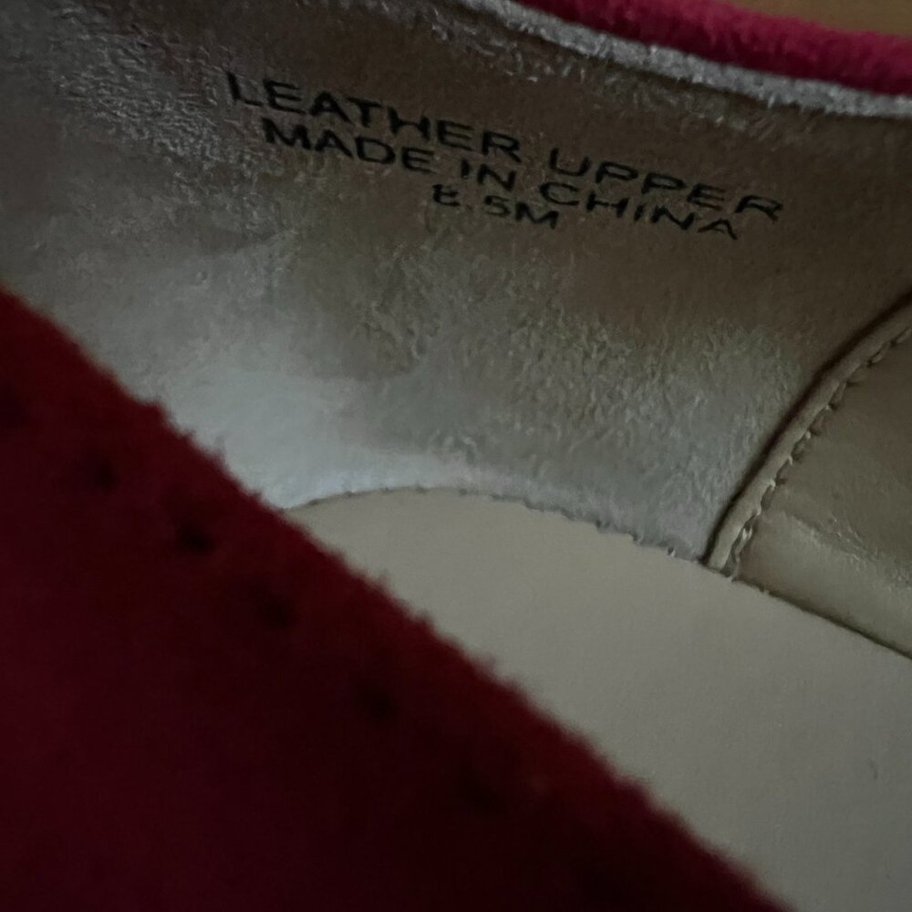 TALBOTS - Francesca Suede Driving Flats -- Red Pop -- NEW, no Box - Picture 11 of 11